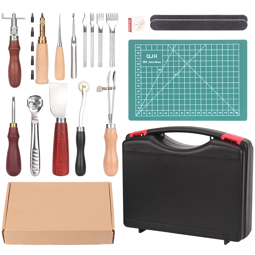 Leatherwork Beginner Tools - QJH 15 Piece Leather Craft Tools