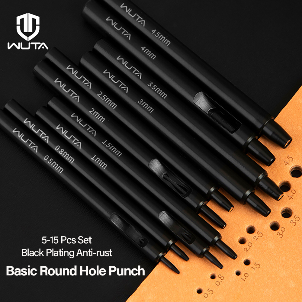 WUTA 5-15Pcs Basic Black Anti- - Leatherwork Hole Punch avaliação e preço