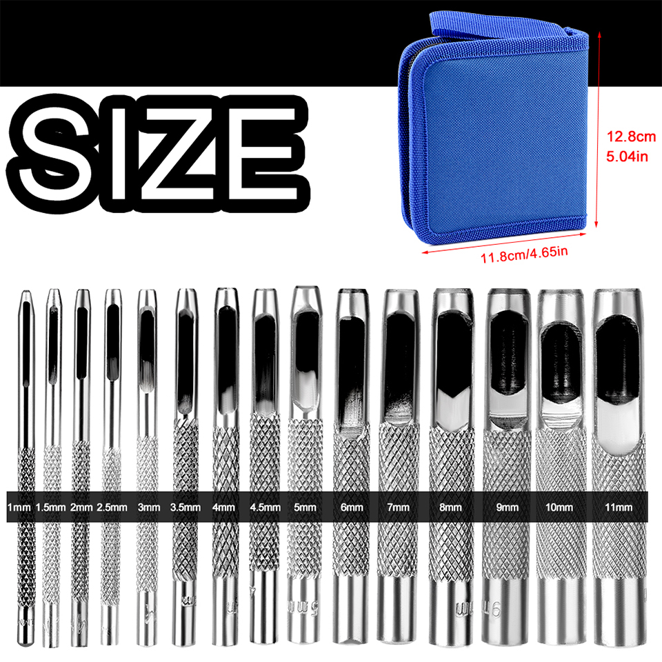 KRABALL 1mm-11mm 15pcs/set Por - Leatherwork Hole Punch avaliação e preço