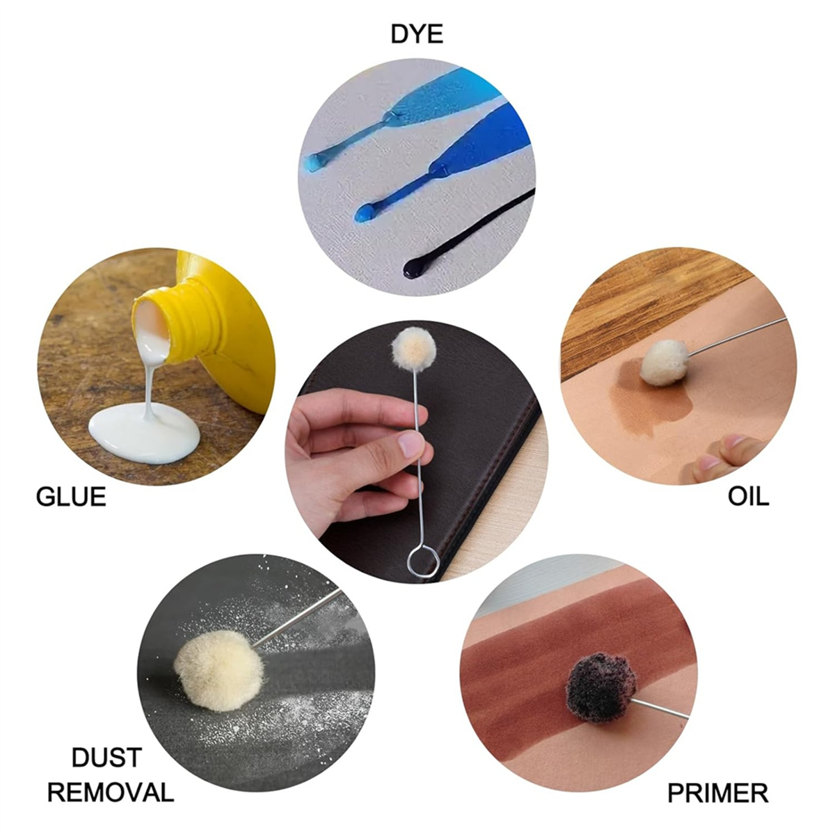 Y31A 200 Pcs Wool Daubers for  - Leatherwork Projects avaliação e preço
