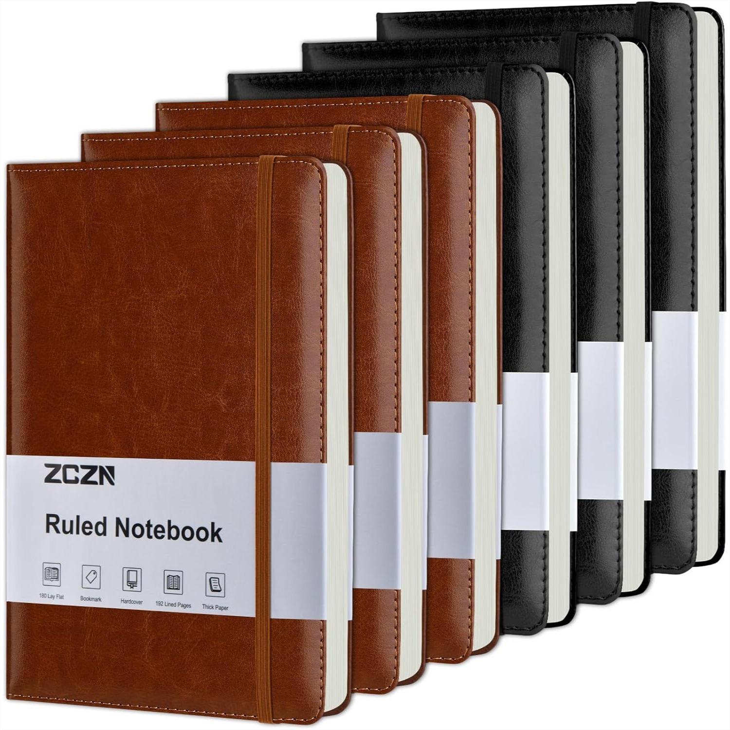 6 Pack Lined Journal Notebooks - Leatherwork Journal avaliação e preço