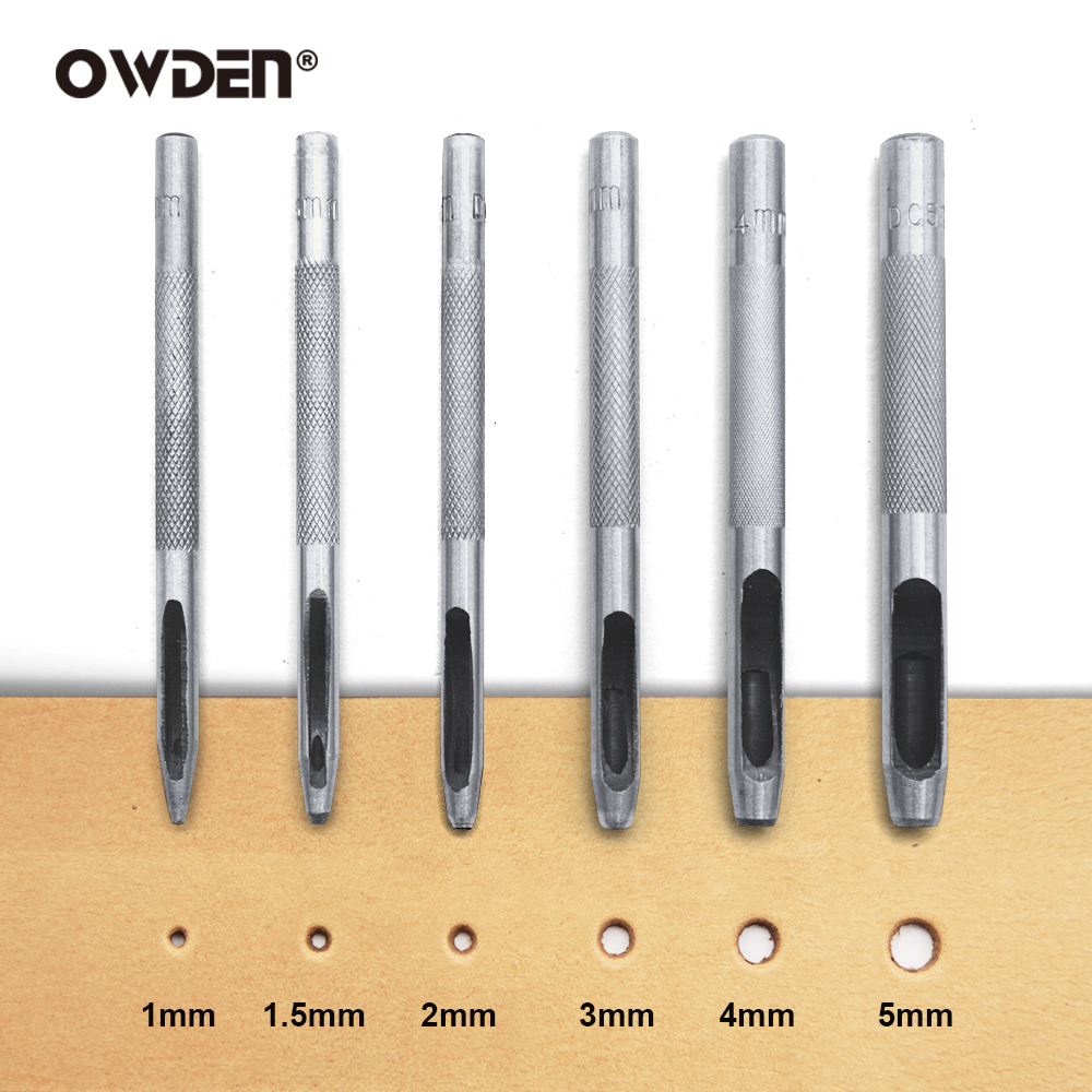6pcs Leather Hole Punching Too - Leatherwork Punching Tool avaliação e preço