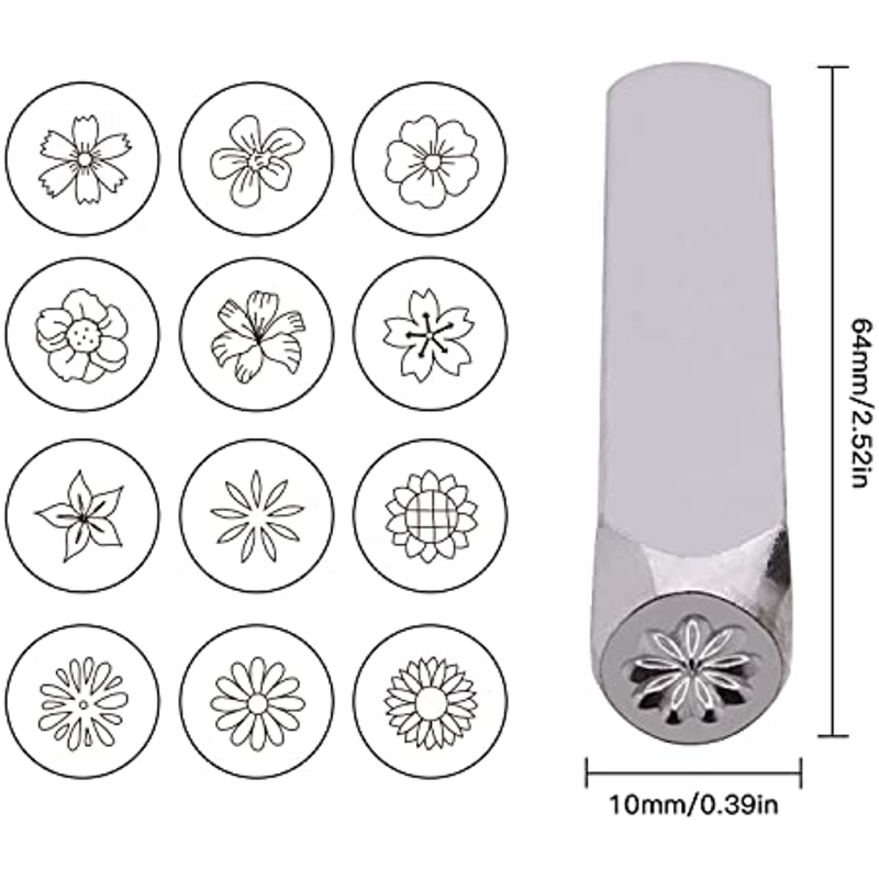 6mm flowers pattern metal stam - Leatherwork Punching Tool avaliação e preço