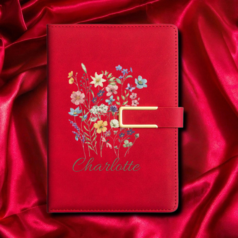 A5 Floral Monogram Custom Name - Leatherwork Journal avaliação e preço