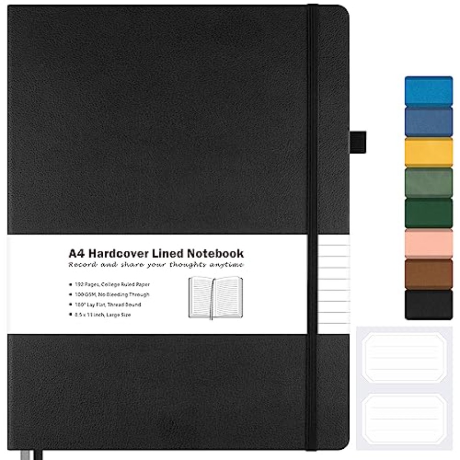 College Ruled Notebook, A4 Har - Leatherwork Journal avaliação e preço